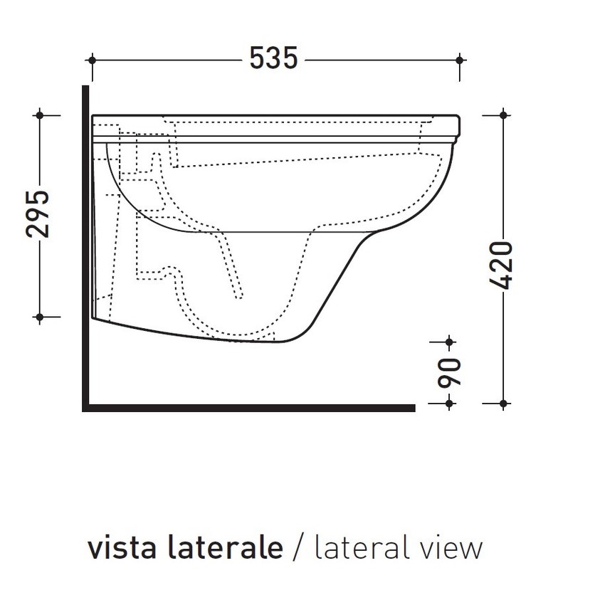 Immagine di Flaminia EFI vaso sospeso, senza sedile, colore bianco finitura lucido EF118