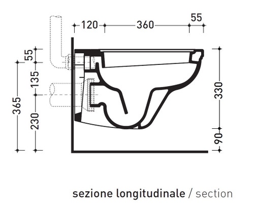 Immagine di Flaminia EFI vaso sospeso, senza sedile, colore bianco finitura lucido EF118