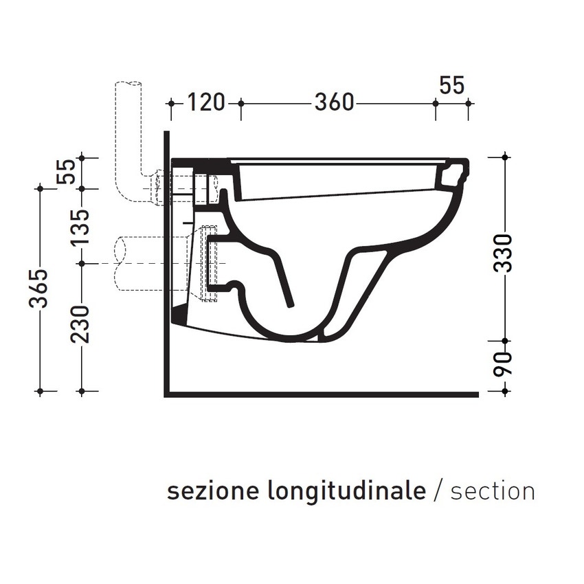 Immagine di Flaminia EFI vaso sospeso, senza sedile, colore bianco finitura lucido EF118