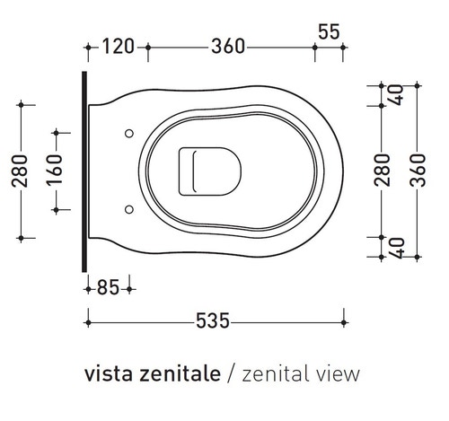 Immagine di Flaminia EFI vaso sospeso, senza sedile, colore bianco finitura lucido EF118