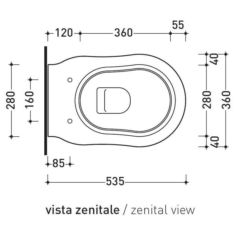 Immagine di Flaminia EFI vaso sospeso, senza sedile, colore bianco finitura lucido EF118