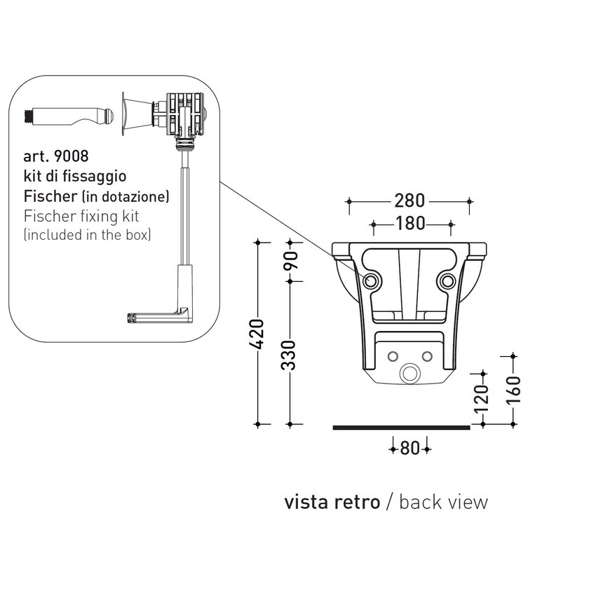 Immagine di Flaminia EFI bidet sospeso monoforo, con troppopieno, colore bianco finitura lucido EF218