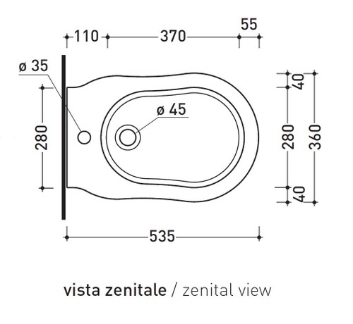 Immagine di Flaminia EFI bidet sospeso monoforo, con troppopieno, colore bianco finitura lucido EF218