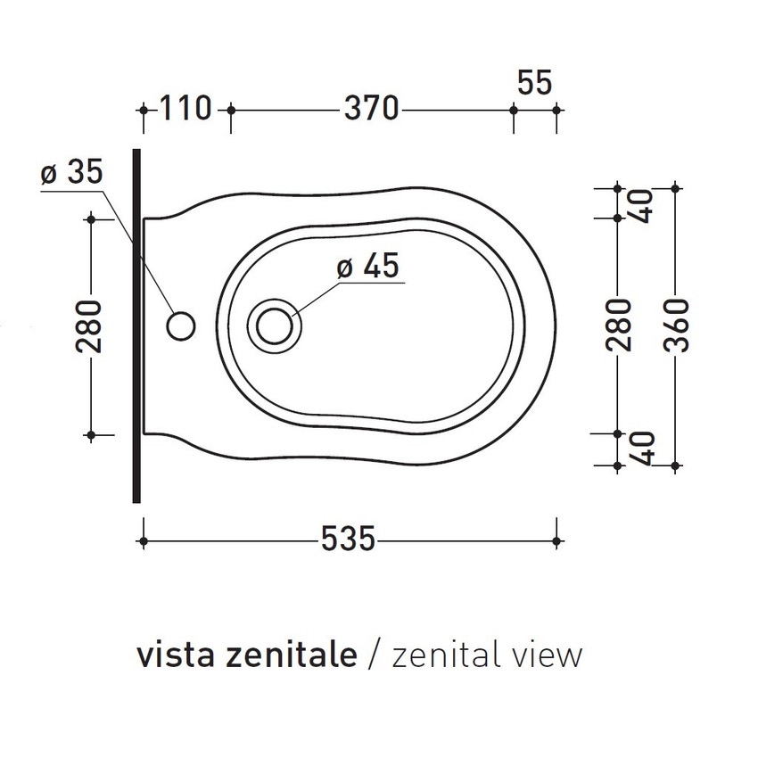 Immagine di Flaminia EFI bidet sospeso monoforo, con troppopieno, colore bianco finitura lucido EF218