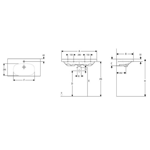Immagine di Pozzi Ginori ACANTO lavabo compatto 90 cm larghezza finitura bianco 500.633.01.3