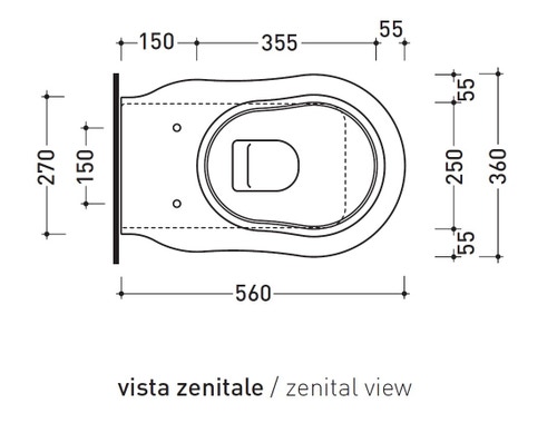 Immagine di Flaminia EFI vaso back to wall con scarico S/P, senza sedile, colore bianco finitura lucido EF117