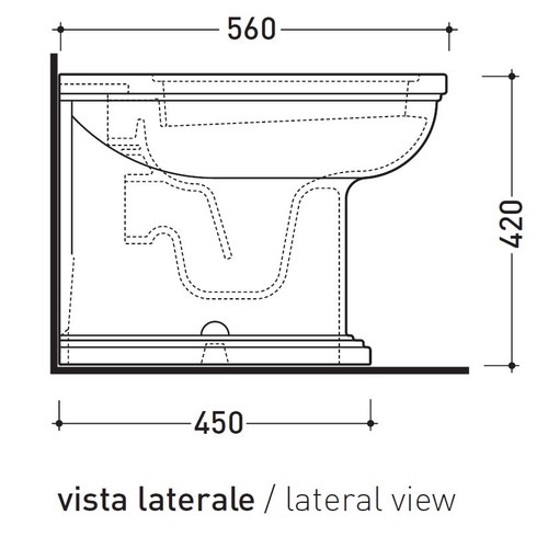 Immagine di Flaminia EFI vaso back to wall con scarico S/P, senza sedile, colore bianco finitura lucido EF117