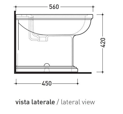 Flaminia EFI set sanitari back to wall, vaso con scarico a parete e  coprivaso con discesa rallentata, bidet monoforo con troppopieno, colore  bianco finitura lucido 6011+EF217+23/CR