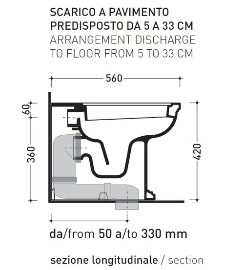 Immagine di Flaminia EFI PLUS vaso back to wall con scarico S/P, senza sedile, colore bianco finitura lucido EF117R
