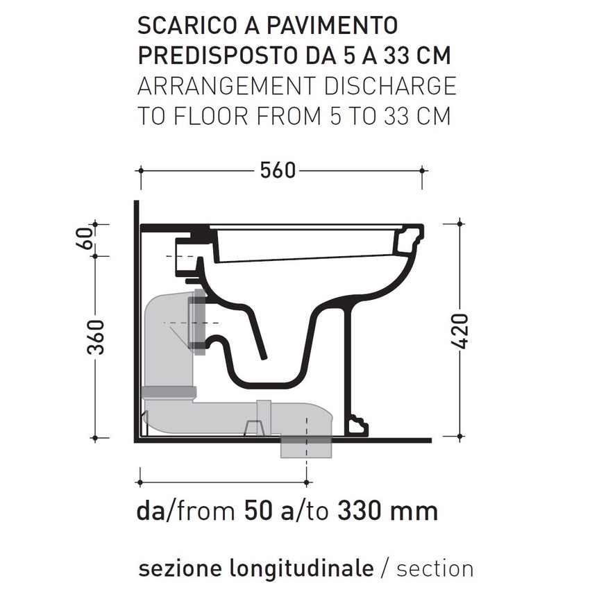 Immagine di Flaminia EFI PLUS vaso back to wall con scarico S/P, senza sedile, colore bianco finitura lucido EF117R