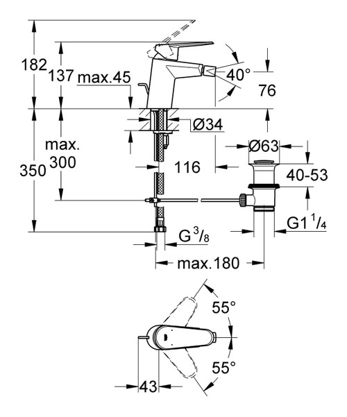 Miscelatore monocomando
per bidet