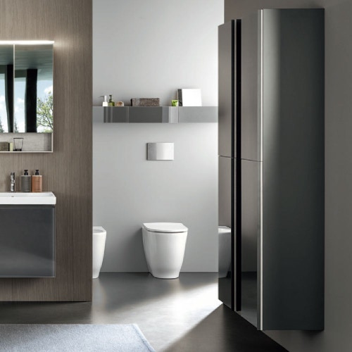 Immagine di Geberit ACANTO mobile contenitore sospeso H.173 cm, con 2 ante, corpo colore lava finitura opaco, ante colore lava finitura vetro lucido 500.619.JK.2