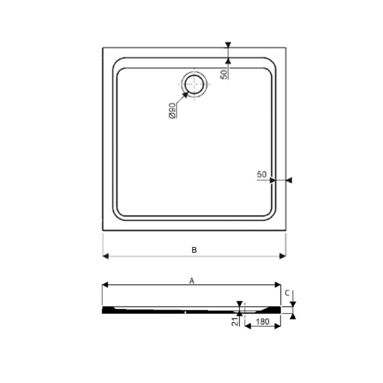 Pozzi Ginori Melua Piatto Doccia 120x80 H3,5 cm bianco 550.508.00.1