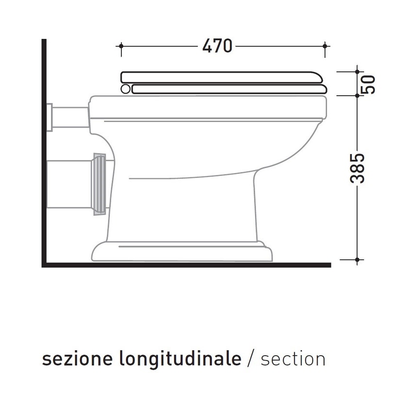 Immagine di Flaminia EFI coprivaso con sgancio rapido, cerniere finitura oro, finitura noce 23N/ORM