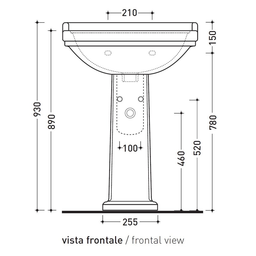 Immagine di Flaminia EFI colonna in ceramica per lavabo Efi 64 cm e 70 cm, colore bianco finitura lucido 6009