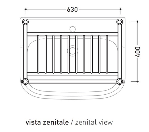 Immagine di Flaminia EFI base di appoggio in ottone per lavabo EFI 70 cm, finitura cromo 6016