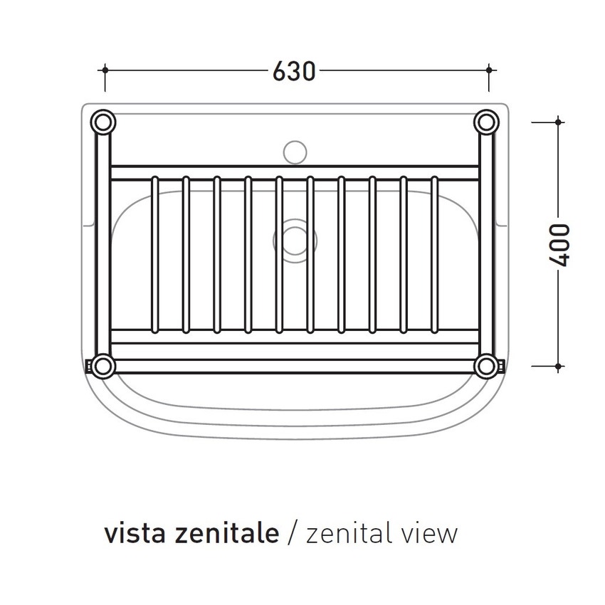 Immagine di Flaminia EFI base di appoggio in ottone per lavabo EFI 70 cm, finitura cromo 6016