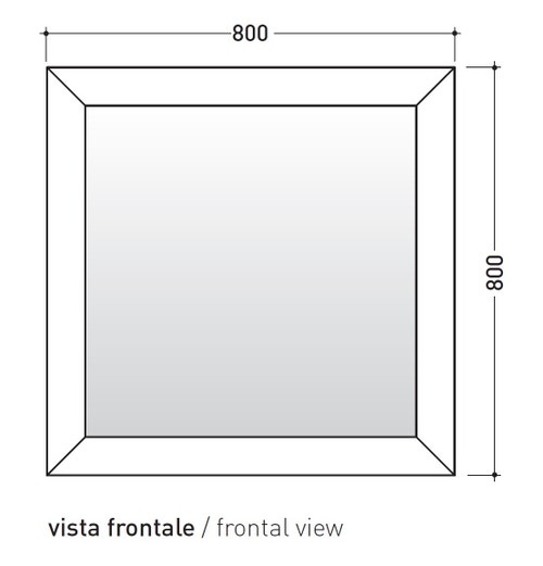 Immagine di Flaminia EVERGREEN 80 specchio quadrato 80 cm con cornice in legno, colore nero finitura opaco EG80SNE