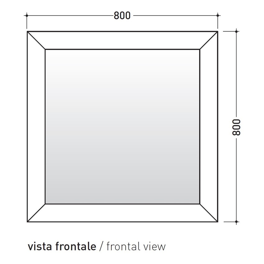 Immagine di Flaminia EVERGREEN 80 specchio quadrato 80 cm con cornice in legno, colore nero finitura opaco EG80SNE