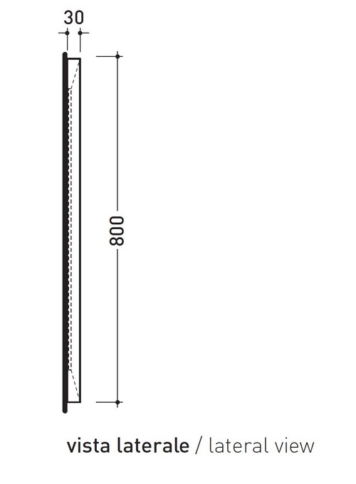 Immagine di Flaminia EVERGREEN 80 specchio quadrato 80 cm con cornice in legno, colore nero finitura opaco EG80SNE