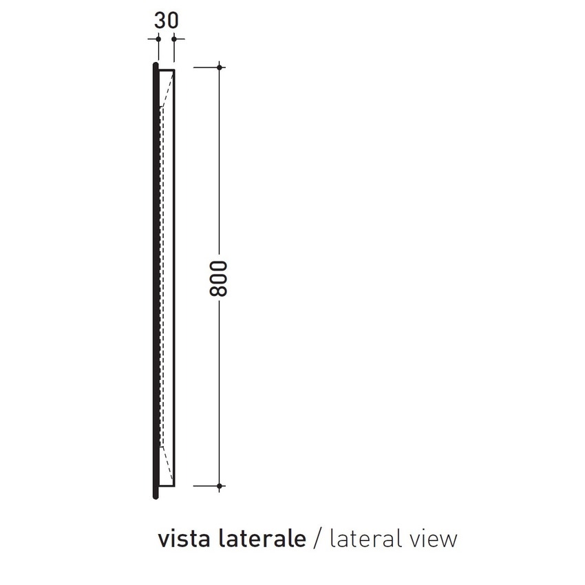 Immagine di Flaminia EVERGREEN 80 specchio quadrato 80 cm con cornice in legno, colore nero finitura opaco EG80SNE