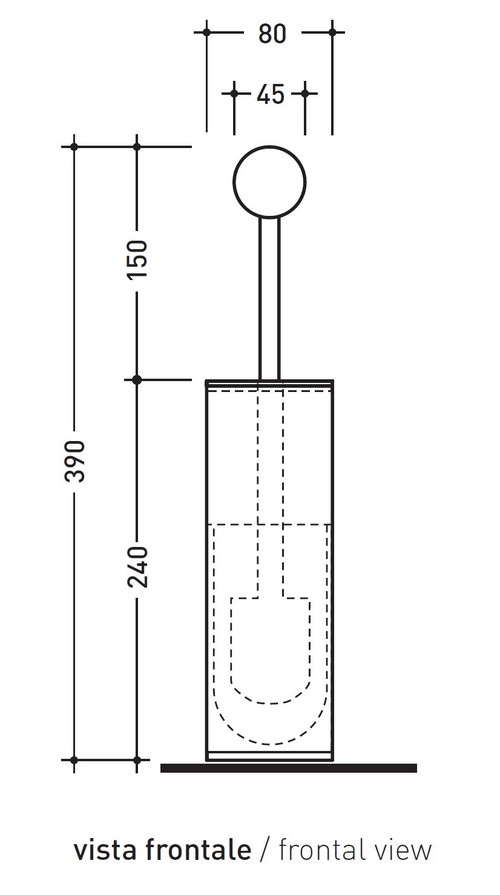 Immagine di Flaminia EVERGREEN portascopino da appoggio, finitura cromo EGPF