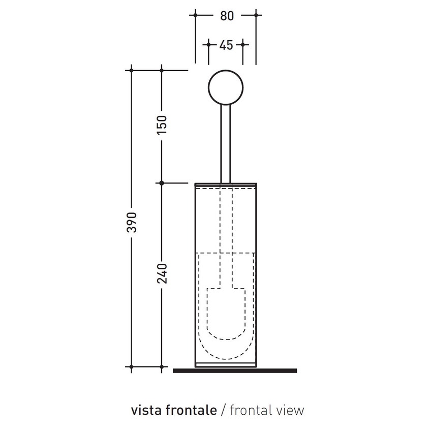 Immagine di Flaminia EVERGREEN portascopino da appoggio, finitura cromo EGPF