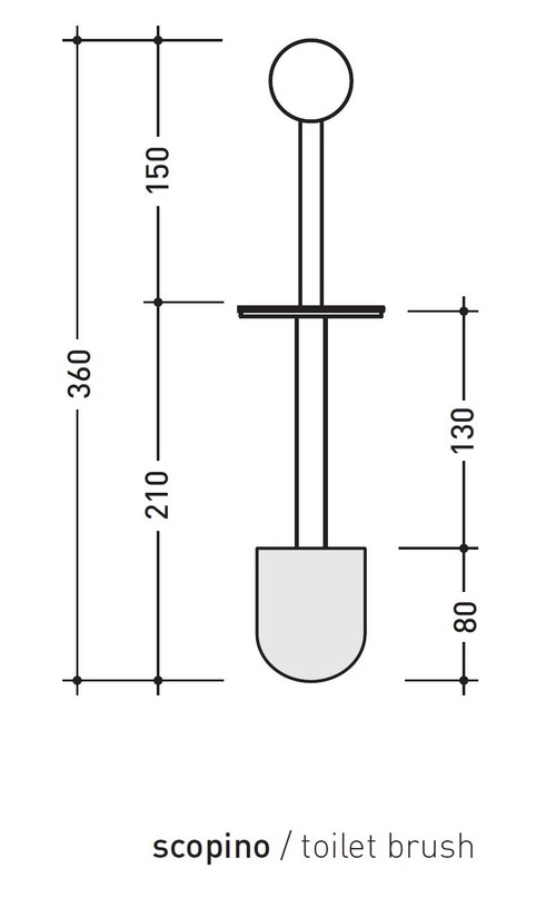 Immagine di Flaminia EVERGREEN portascopino da appoggio, finitura cromo EGPF