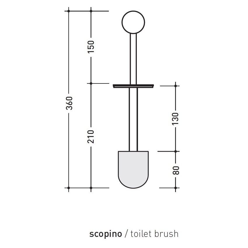 Immagine di Flaminia EVERGREEN portascopino da appoggio, finitura cromo EGPF