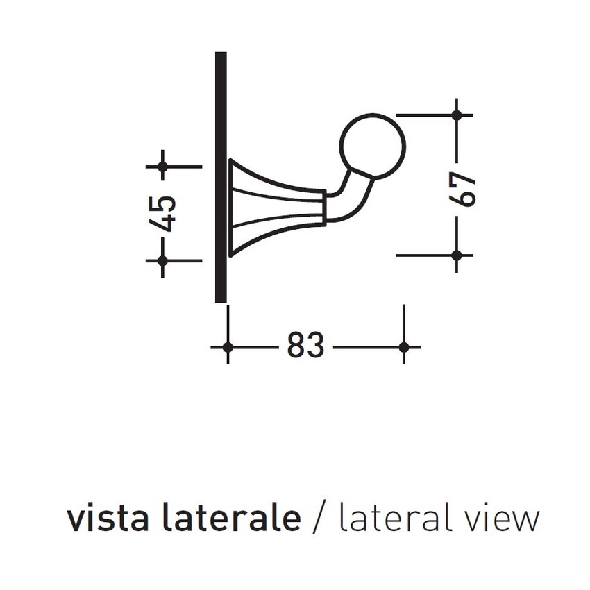 Immagine di Flaminia EVERGREEN gancio per asciugamani, finitura cromo EGPA