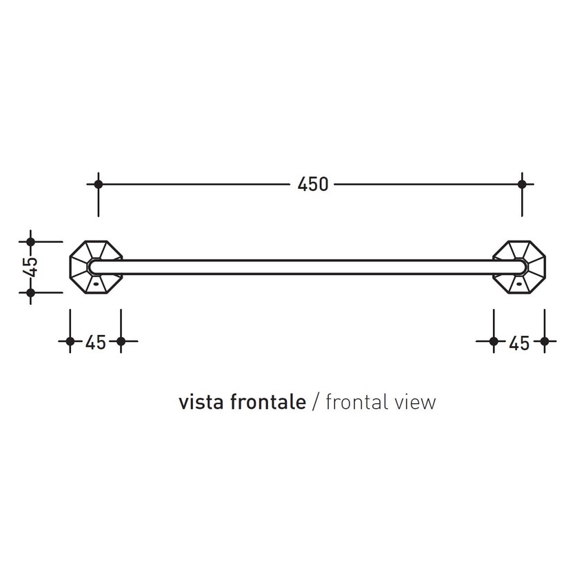 Immagine di Flaminia EVERGREEN porta salviette 45 cm, finitura cromo EG45