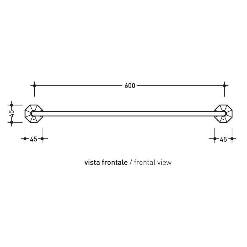 Immagine di Flaminia EVERGREEN porta salviette 60 cm, finitura cromo EG60