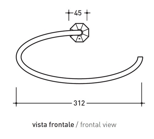 Immagine di Flaminia EVERGREEN porta salvietta in ottone ad anello, finitura cromo EGAN