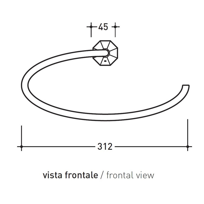 Immagine di Flaminia EVERGREEN porta salvietta in ottone ad anello, finitura cromo EGAN