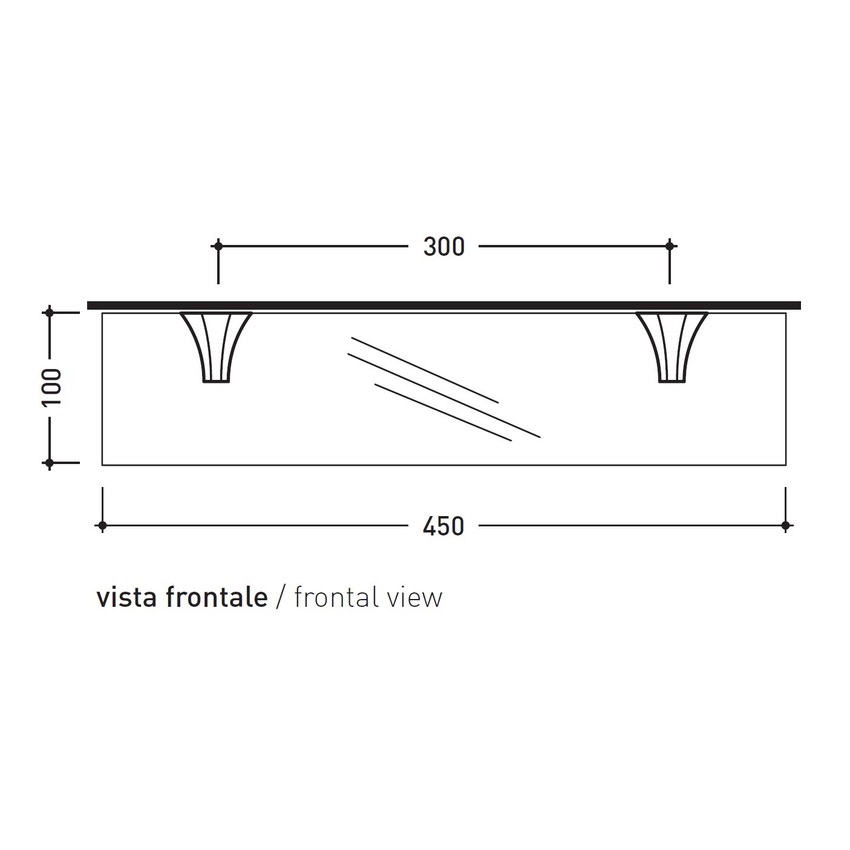 Immagine di Flaminia EVERGREEN mensola 45 cm con piano in vetro EG45M