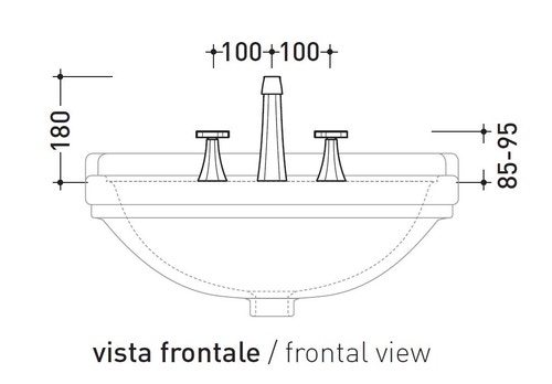 Immagine di Flaminia EVERGREEN miscelatore lavabo H.18 cm, 3 fori, finitura cromo EG390