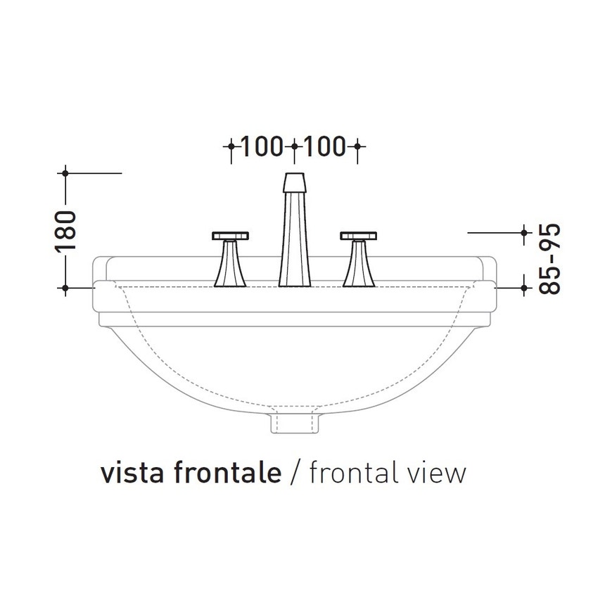 Immagine di Flaminia EVERGREEN miscelatore lavabo H.18 cm, 3 fori, finitura cromo EG390