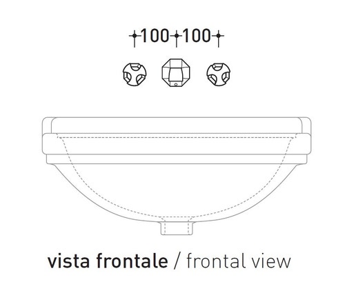 Immagine di Flaminia EVERGREEN rubinetto tre fori a parete per lavabo, finitura cromo EG206