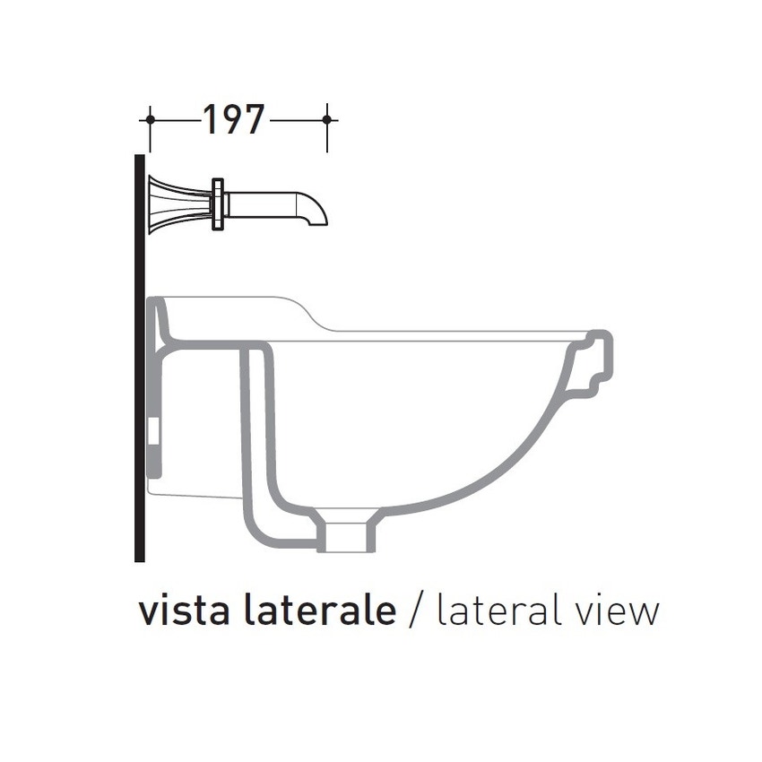 Immagine di Flaminia EVERGREEN rubinetto tre fori a parete per lavabo, finitura cromo EG206