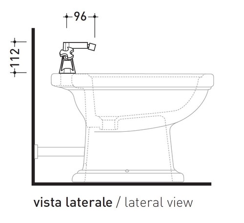 Immagine di Duravit 1930 composizione bagno: vaso monoblocco e bidet a pavimento, colore bianco + sedile del vaso con chiusura rallentata, colore bianco + cassetta di sciacquo + lavabo 60 cm con colonna + miscelatori Flaminia Evergreen, finitura cromo 0227090000-0267100000