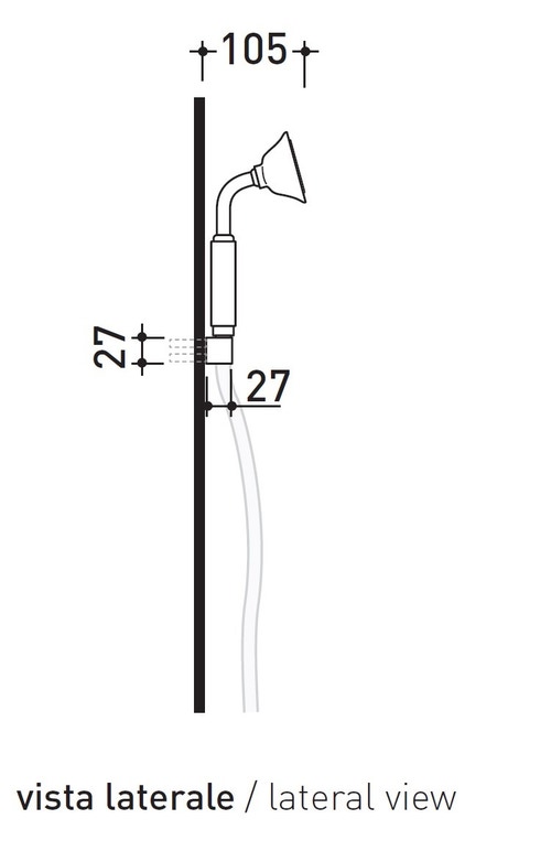 Immagine di Flaminia EVERGREEN doccetta con supporto a parete, finitura cromo EG150