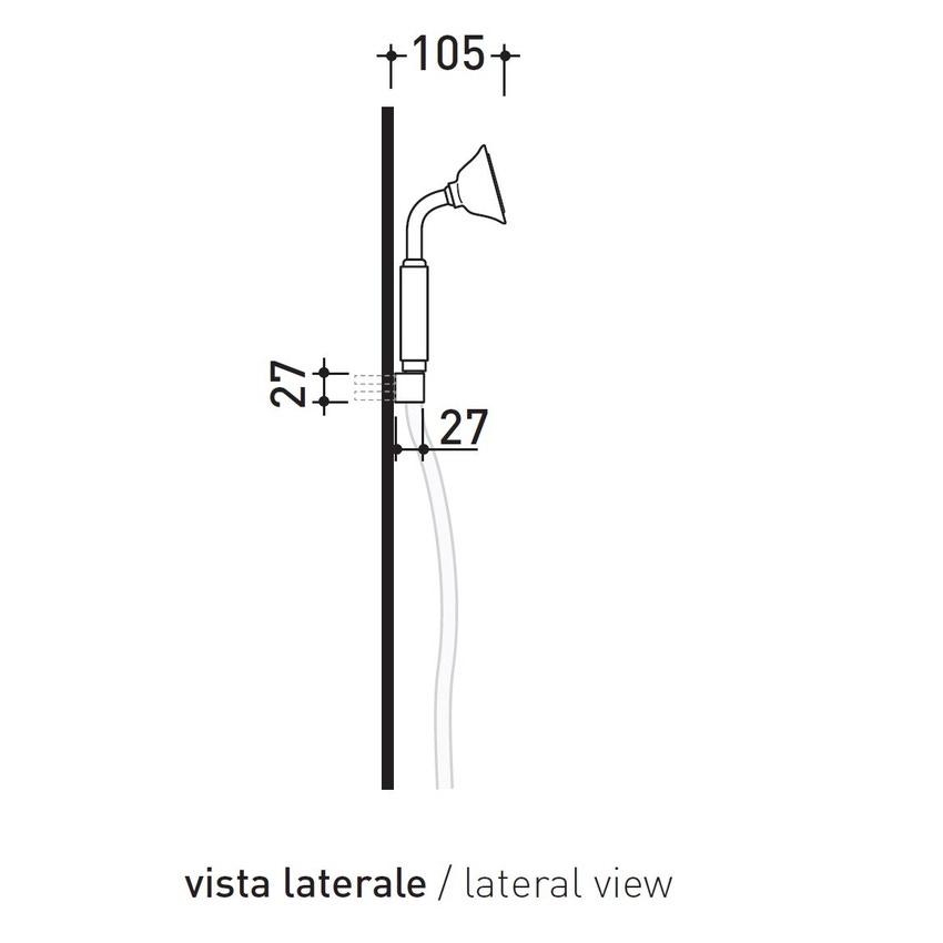 Immagine di Flaminia EVERGREEN doccetta con supporto a parete, finitura cromo EG150