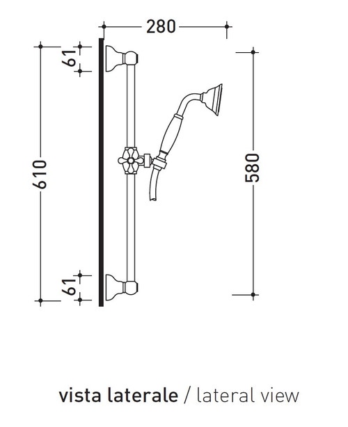 Immagine di Flaminia EVERGREEN asta saliscendi con flessibile e doccetta, finitura cromo EG450