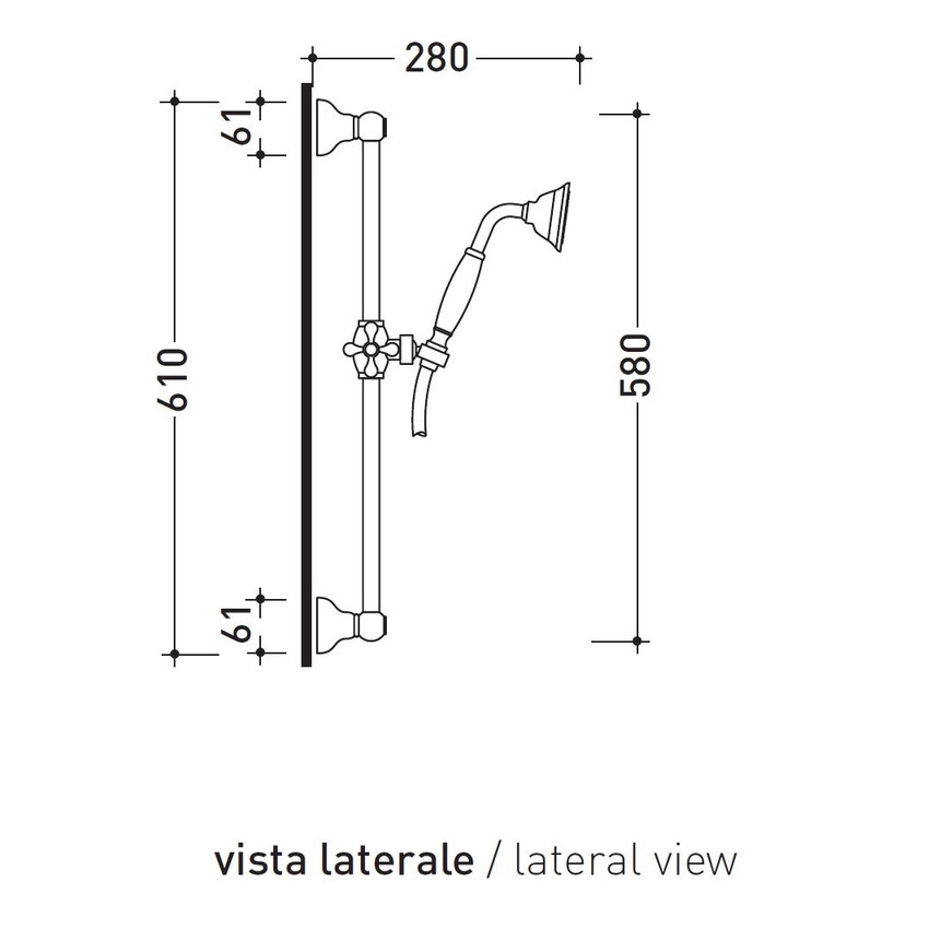Immagine di Flaminia EVERGREEN asta saliscendi con flessibile e doccetta, finitura cromo EG450