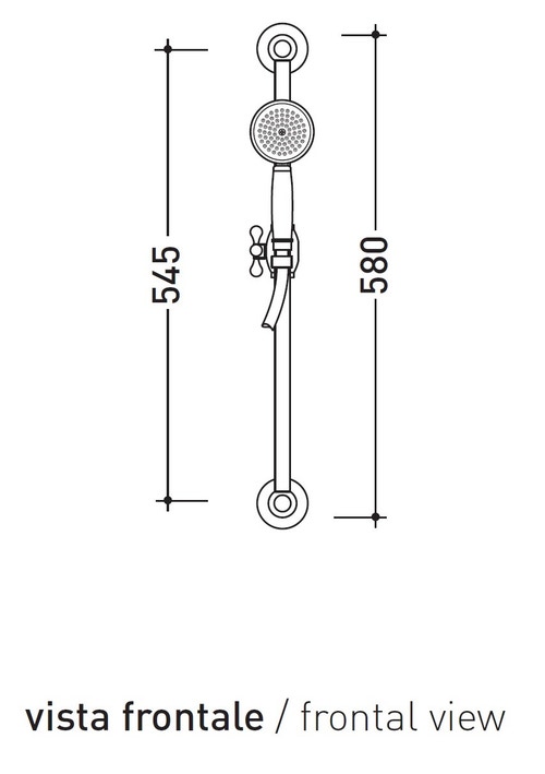 Immagine di Flaminia EVERGREEN asta saliscendi con flessibile e doccetta, finitura cromo EG450
