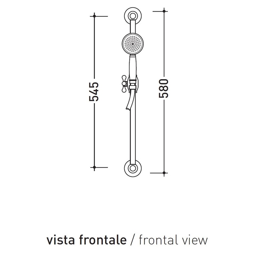Immagine di Flaminia EVERGREEN asta saliscendi con flessibile e doccetta, finitura cromo EG450