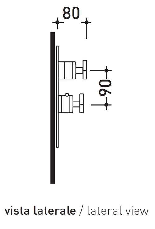 Immagine di Flaminia EVERGREEN miscelatore doccia termostatico a incasso a 1 via, finitura cromo EGBT1