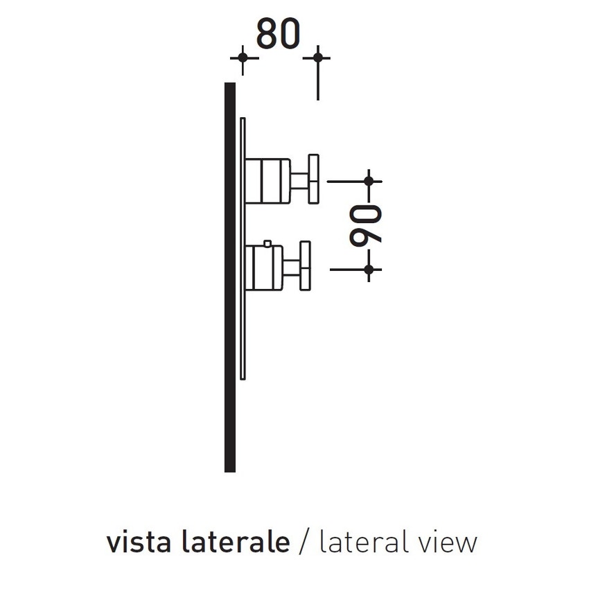Immagine di Flaminia EVERGREEN miscelatore doccia termostatico a incasso a 1 via, finitura cromo EGBT1