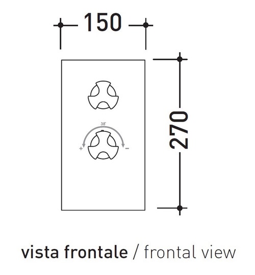 Immagine di Flaminia EVERGREEN miscelatore doccia termostatico a incasso a 1 via, finitura cromo EGBT1