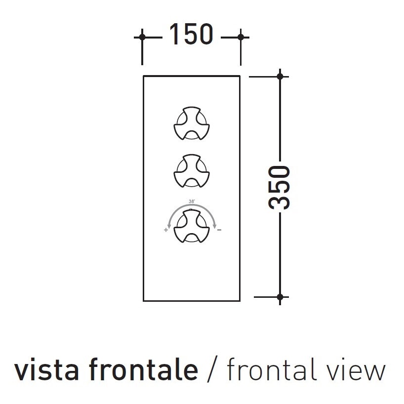 Immagine di Flaminia EVERGREEN miscelatore doccia termostatico a incasso a 2 vie, finitura cromo EGBT2